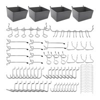 Magideal - 80 Ganchos Para Tablero Perforado Con Contenedores Para Tablero Perforado, Accesorios Para Tablero Perforado, Accesorio Organizador, Kit De Utilidad