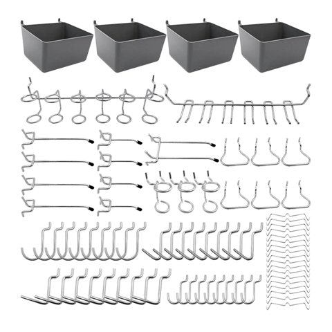 Magideal - 80 Ganchos Para Tablero Perforado Con Contenedores Para Tablero Perforado, Accesorios Para Tablero Perforado, Accesorio Organizador, Kit De Utilidad