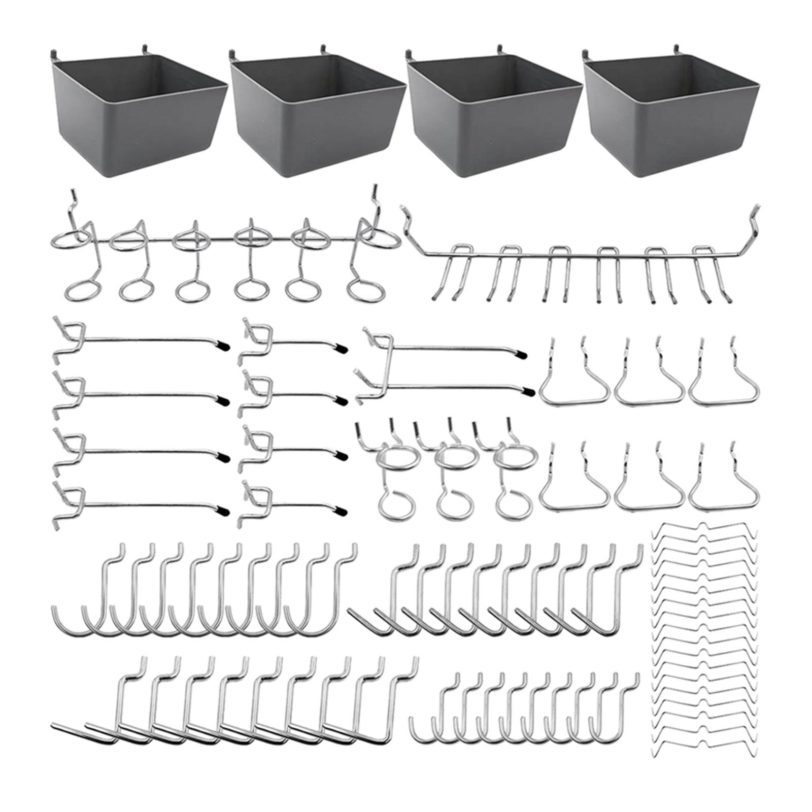 Magideal - 80 Ganchos Para Tablero Perforado Con Contenedores Para Tablero Perforado, Accesorios Para Tablero Perforado, Accesorio Organizador, Kit De Utilidad