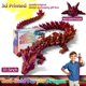 thumbnail image 2 of Juguete antiestrés TXB3DOK Dragón impreso en 3D de 60 cm, morado y dorado, 2 of 7
