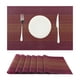 thumbnail image 2 of REGALWOVEN Manteles Individuales Juego de 6 Manteles de Vinilo para Mesa de Comedor Rojo Oscuro 18'x12', 2 of 6