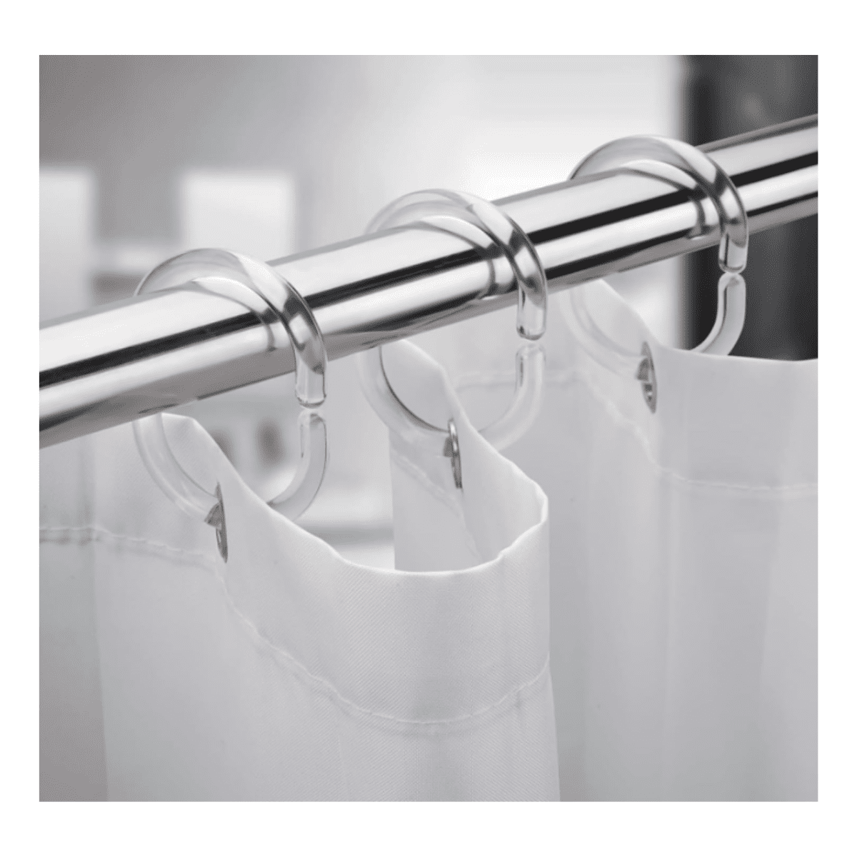 Genérico - Set De 12 Ganchos Para Cortina De Baño Transparente