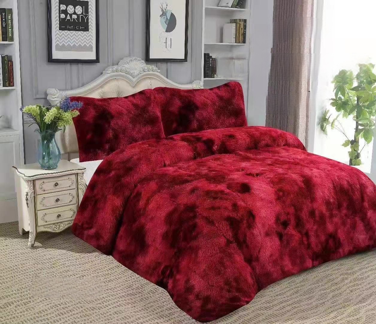 Angeles Del Hogar - Peludo Con Chiporro 2 Plazas Burdeo Jaspeado