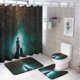 thumbnail image 1 of Wildwood-theme 4-Piece Shower Curtain Set with Rugs, Waterproof Bathroom Decor Set Includes Bath Mat, U-Shaped Rug, Toilet Lid Cover and Curtain with Hooks, 1 of 6