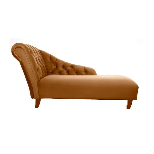 Chaise Longue Izquierdo Felpa Canela