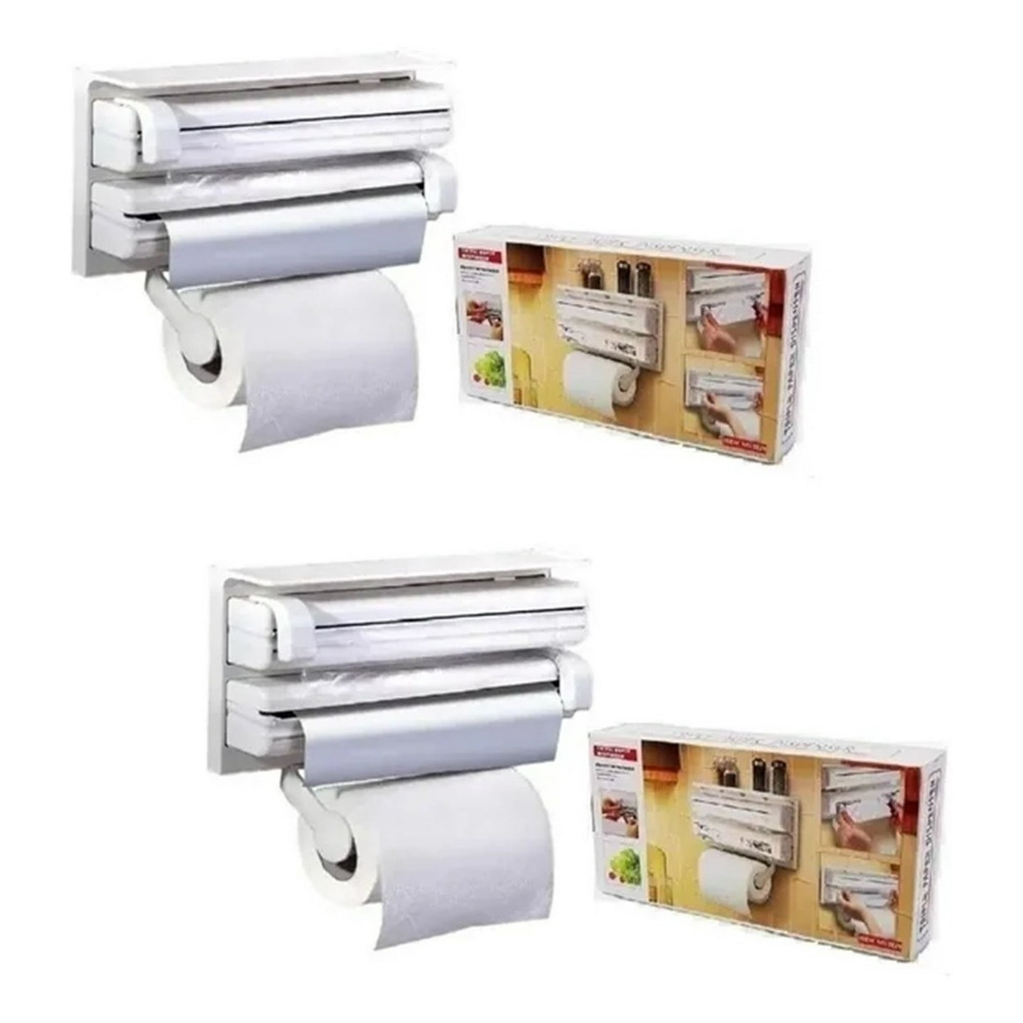 Genérico - Pack 2 Dispensador Corta Fácil Triple Cocina Toalla Nova