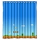 thumbnail image 1 of Cortina de ducha de dibujos animados de Super Mario, juego de cortina de baño con ganchos, tamaño 66 x 72 pulgadas, 1 of 3