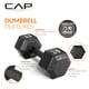 thumbnail image 3 of Mancuerna CAP Barbell de hierro fundido hexagonal 4.5 kg / 10 lb negra, individual, 3 of 7