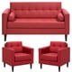 thumbnail image 1 of Living Retro Sofa 3 Cuerpos + 2 Sofá 1 Cuerpo Poliuretano Rojo, 1 of 12