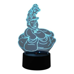 Lelumania - Lampara Ilusion 3D Bella De 7 Colores, Base Touch