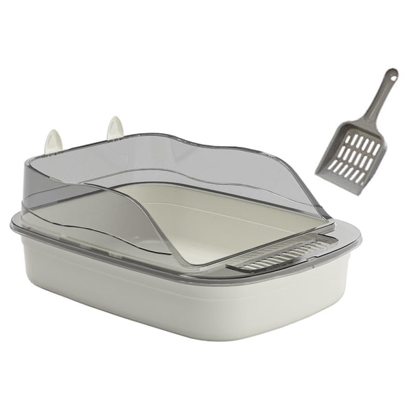 Caja De Arena Para Gatos Abierta, Orinal Grande Con Forma De Dibujos Animados, Caja De Arena Para Gatos, Bandeja De Arena Para Gatos, Gris