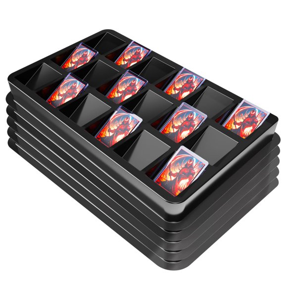 Bandeja de clasificación de cartas Coolbyl 5 unidades, 18 celdas apilable