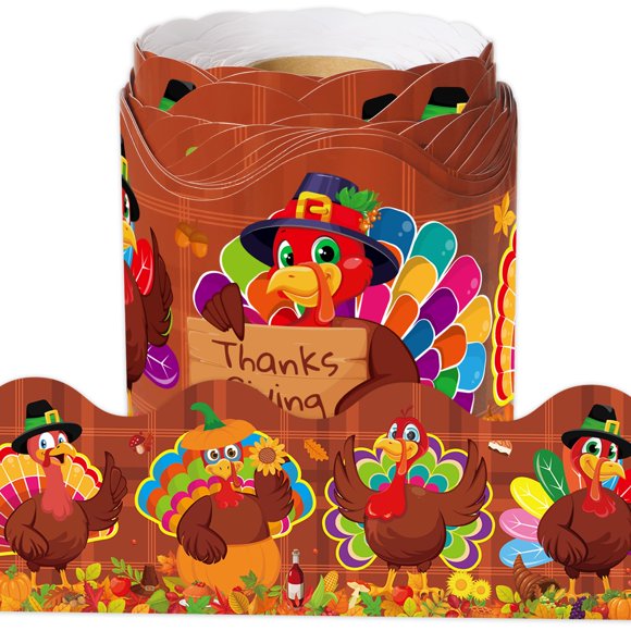 Borde para Tablero de Anuncios Auzesto 20 m Diseño de Pavo de Acción de Gracias