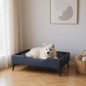 Bloccare - Cama De Mascotas - Talla Xl Extra (110X80 Cm) / Pata Metalica 12 Cm (Negro)