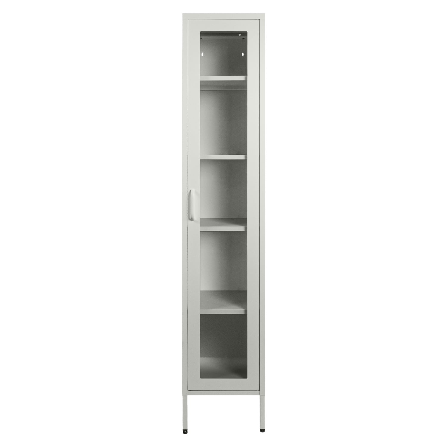 I Love Lockers - Estante Tipo Locker Con Puerta De Vidrio Y 4 Repisas Ajustables - Crema