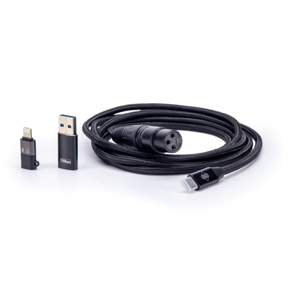 Cable Sontronics tipo XLR a USB-C con conectores para teléfonos inteligentes