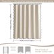 thumbnail image 2 of Lino de la cortina de la ducha descallopada texturizado con 12 ganchos de metal lindas cortinas de ducha gruesas impermeables de paño pesado con borde negro para baño Bañera del hotel, W72 * L72, 2 of 3