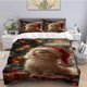 thumbnail image 1 of 3pcs Snowfall Christmas Cat Print Bedding Set Soft and Breathable, 1 of 1