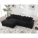 thumbnail image 1 of [NEW ARRIVED] [VIDEO PROVIDED] Oversized Two-Piece Couches, L Shaped Sofa, Corduroy, Left Chaise Daybed,with Armrests,Eight Throw Pillows,Corner Sofa,Easy To Assemble, Black, 1 of 3
