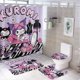 thumbnail image 1 of Kuromi-theme 4-Piece Shower Curtain Set with Rugs, Waterproof Bathroom Decor Set Includes Bath Mat, U-Shaped Rug, Toilet Lid Cover and Curtain with Hooks, 1 of 6