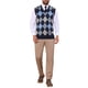 thumbnail image 2 of INSPIRE CHIC Chaleco de Punto Casual sin Mangas con Cuello en V a Cuadros Argyle para Hombre XL Azul Marino, 2 of 5