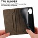 thumbnail image 3 of Funda tipo cartera con bloqueo RFID para iPhone 17 Con tapa abatible, portatarjetas, cierre magnético, TPU y soporte Marrón, 3 of 6