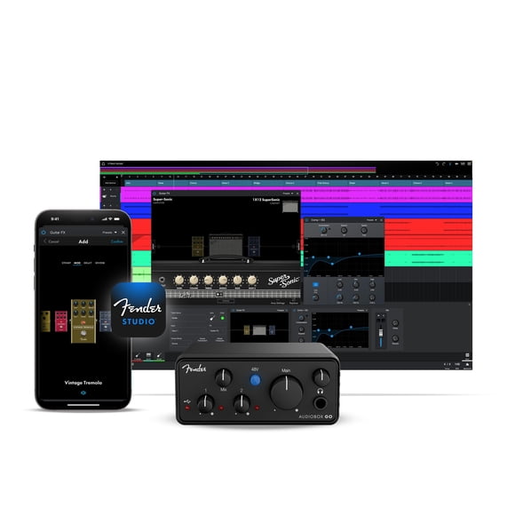 Interfaz de audio USB Fender AudioBox GO para guitarrista