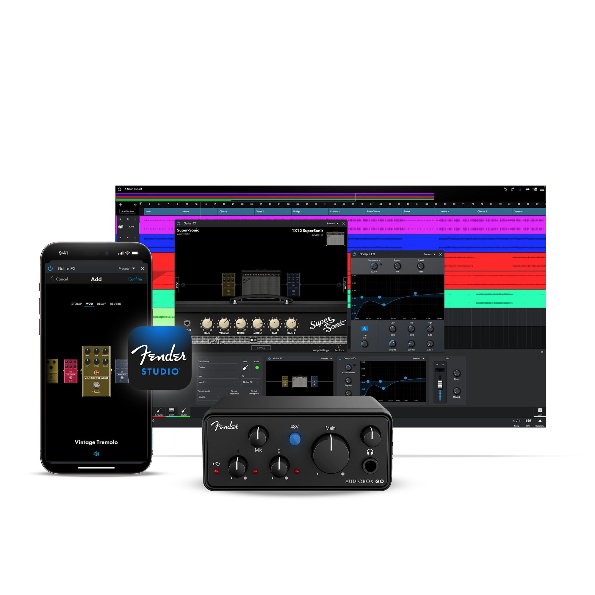 Interfaz De Audio Usb Fender Audiobox Go Para Guitarrista