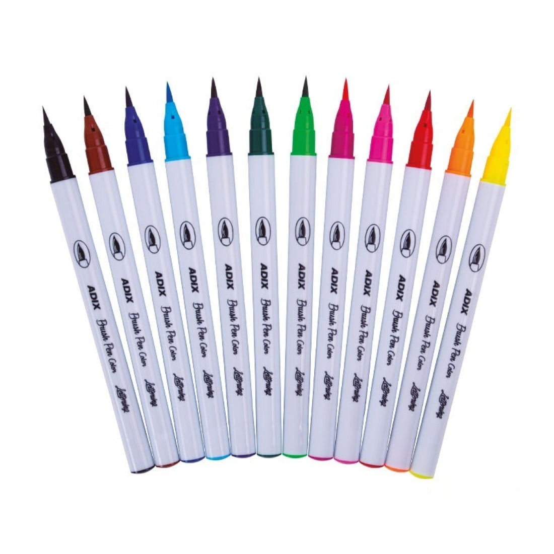 Adix - Brush Pen Caja Con Broche 12 Colores