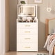 thumbnail image 1 of 3 in 1 Vanity Desk with open Top Mirror,Small Make Up Vanity Set with Visible Glass Desktop,Compact Makeup Vanity with 3 Drawers,Dressing Table for Bedroom, 1 of 3
