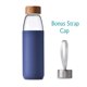 thumbnail image 2 of Botella de agua veegoal de vidrio borosilicato de 500 ml con tapa de bambú, 2 of 7