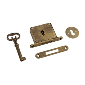 Magideal - Cerradura De Gabinete Con Llave, Diseño Vintage, Decoración, Cerradura De Cajón Cuadrada, Cerradura De Puerta De Gabinete De Latón Para Armario, Cajas Cerradura 6Cmx3.5Cmx1Cm