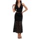 thumbnail image 2 of Falda Larga de Encaje INSPIRE CHIC para Mujeres con Cintura Alta Elástica, Flowy, Casual de Verano, Talla S, Negra, 2 of 6