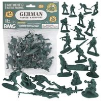 Bmc Toys - Bmc Cts Soldados De Plástico Alemanes De Asalto Y Médico De La Segunda Guerra Mundial - 24 Piezas En Verde Bosque