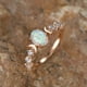 thumbnail image 1 of Stunning Moonstone Opal Ring - Handcrafted Faux Oval Cut Gemstone Engagement Ring for Women, 1 of 4