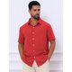 thumbnail image 4 of INSPIRE CHIC Camisas de Hombre para Regreso a Clases Camisa de Manga Corta con Botones para Playa de Verano Cuello de Punta 2XL Rojo Brillante, 4 of 5