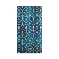 Paperblanks - Agenda 2024 Terciopelo Azul Blue Velvet, T.Dura, Vista Semanal, Slim