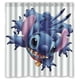 thumbnail image 1 of Cortina de ducha con estampado de dibujos animados de Lilo y Stitch Ohana, juego de cortina de baño con ganchos, tamaño 66 x 72 pulgadas, 1 of 3