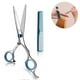 thumbnail image 1 of Tijeras de corte de pelo de acero inoxidable, tijeras de peluquería, tijeras profesionales de peluquería, incluye un peine, uso doméstico para hombres, mujeres, adultos, niños y bebés., 1 of 8