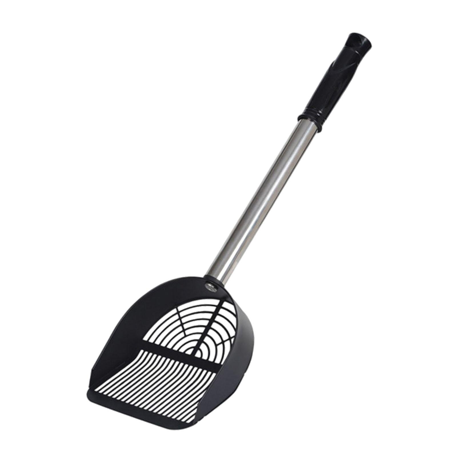 Ioensy - Rastrillo De Arena Práctico Rastrillo De Arena De Acero Inoxidable Fácil Limpieza Pala Para Arena De Gatos Negro
