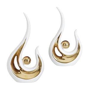 Bothyi - Escultura De Cerámica Abstracta Decoración Para El Hogar Acentos Adorno Para Gabinete Cocina