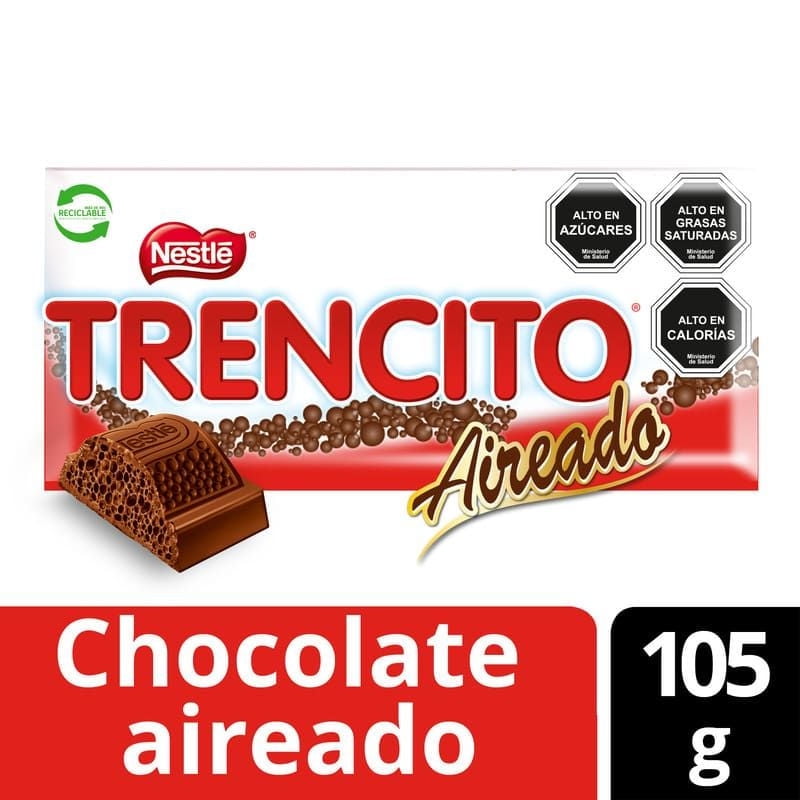 Chocolate De Leche Aireado Barra 105 g Trencito
