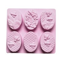 Magideal - -Modelo De , Fabricación De Jabón Ovalada, 6 Cavidades, Modelo De Escultura, Modelo De Panal, Fundición De Resina Epoxi Para Fabricación De Jabón Púrpura