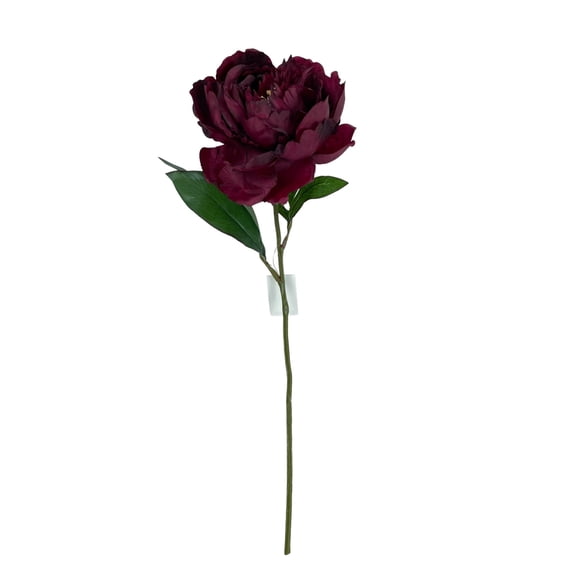 Peonia Burdeo 45cm Con Acabado Natural