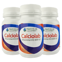 Pranalab - Calcio + Vitamina D 800Ui Pack 3 Frascos 180 Cápsulas