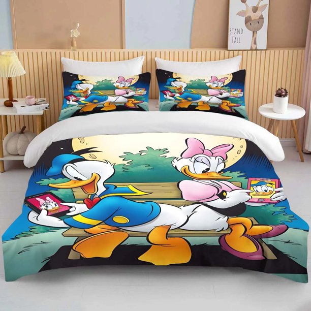 Donald Duck Daisy Duvet Cover Pillowcase, Home Decoration Bedding Set Cartoon, Soft Fabric, Gifts for Adults and Children Bed Sheets