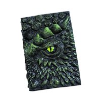 Magideal - Bloc De Notas De Viaje Con Relieve De Ojo De Dragón 3D, Cuaderno De Bocetos, Bloc De Notas Diario, Decoración De Fantasía, Escritura, Cuaderno Grabado Verde