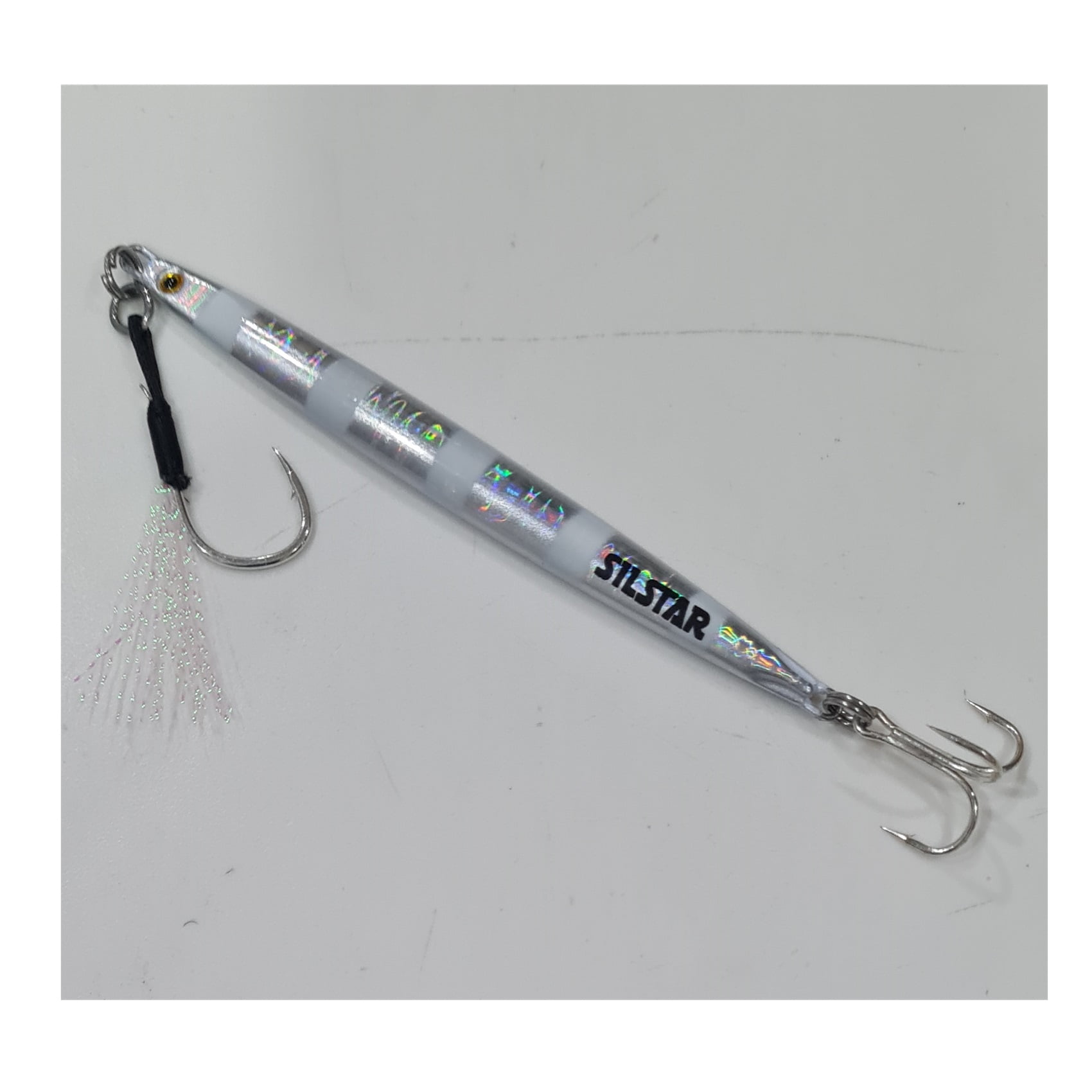 Silstar - Señuelo Jig 10cms 30gr Plomo/fibra Gris Zebra