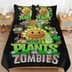 thumbnail image 1 of Juego de ropa de cama de Plants vs Zombies, funda nórdica, edredón, suave, decoración de dormitorio, regalos para niños, niñas, adolescentes, niños, 3 piezas con 1 funda nórdica., 1 of 3