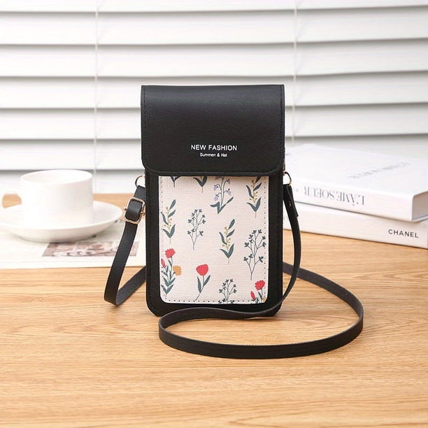 2023 Fashion Flower Printing Mini Touch Screen Mobile Phone Bag For Iphone 15 14 13 12 11 Pro Max 6 6S 7 8 Plus X XR XS Max Case